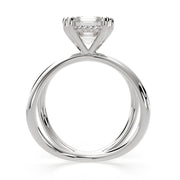 Tatiana Emerald Cut Solitaire Split Shank Engagement Ring Setting - Nivetta